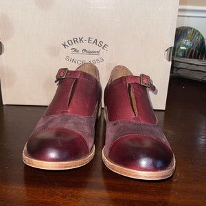Kork-Ease Niseda Oxford Flat, oxblood red, Size 7.5.